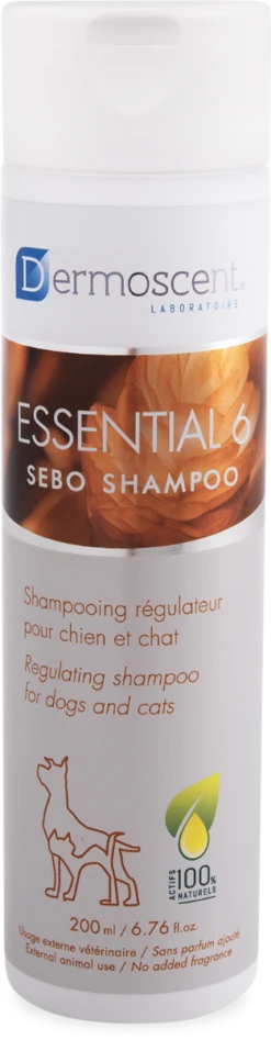 Dermoscent Essential 6 Sebo Shampoo Hond & Kat 200ml -Bekende Dieren Product Winkel essential 6 sebo shampoo